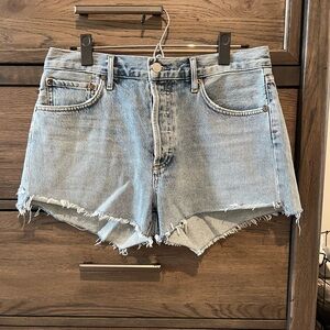 Agolde Light Blue Jean Shorts